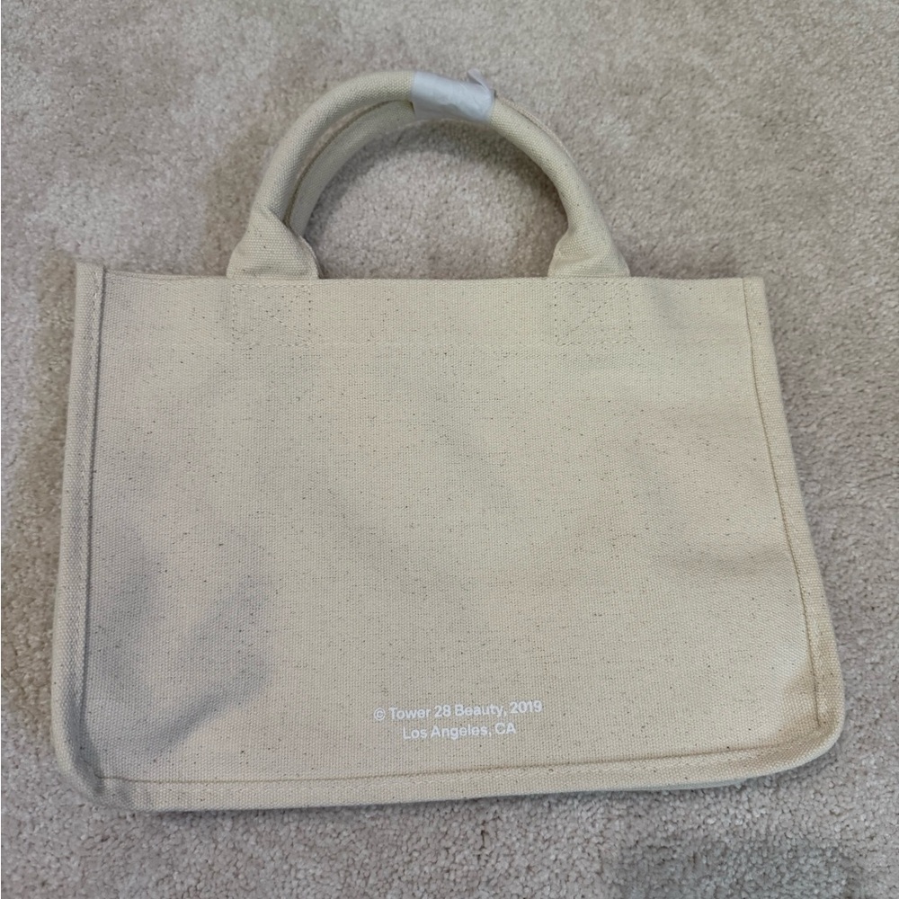 NEW Tower 28 Beige Canvas Tote Bag + mini lip gloss - Picture 7 of 8
